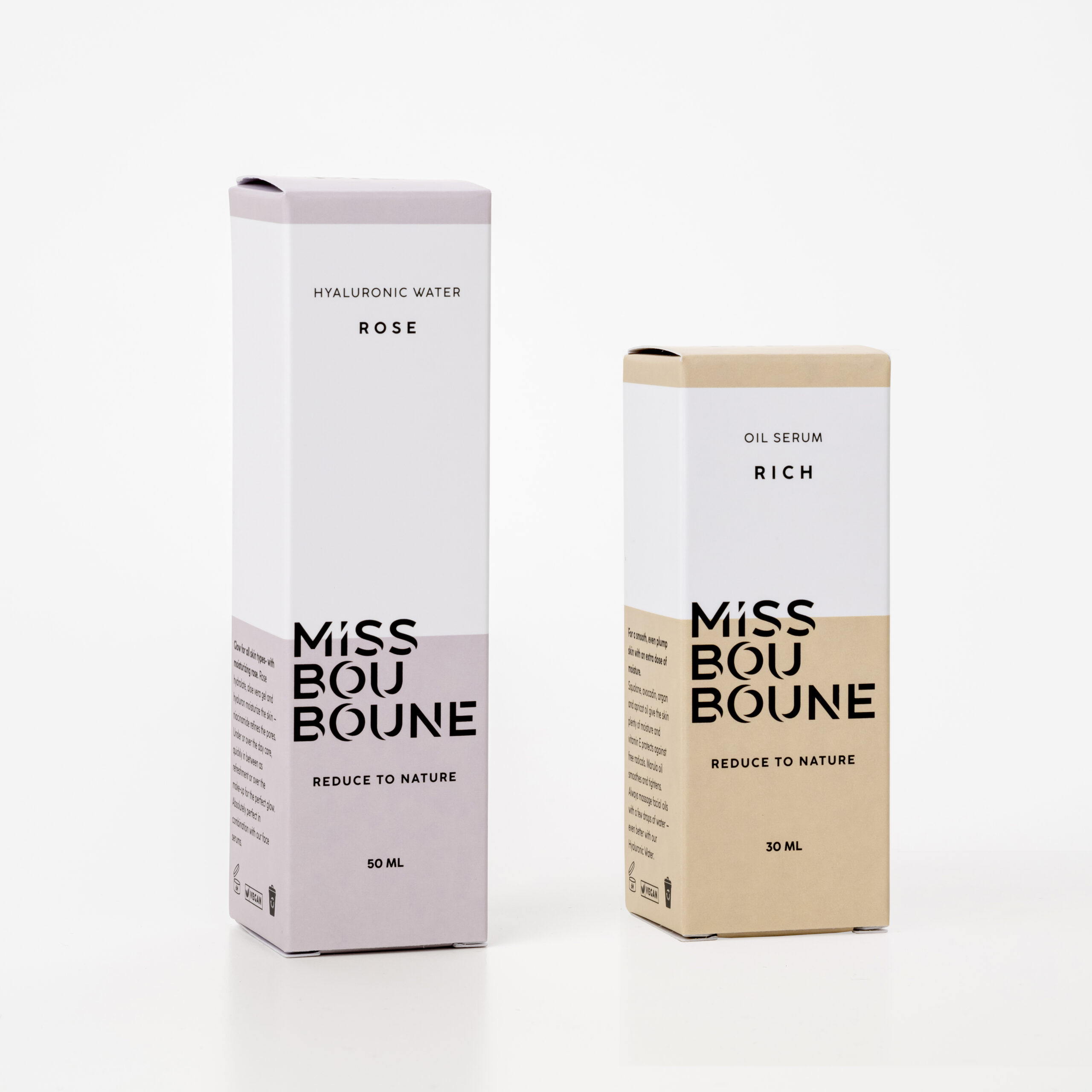 Miss Bouboune Soins du visage – Eau hyaluronique – ROSE et Sérum huileux – RICH